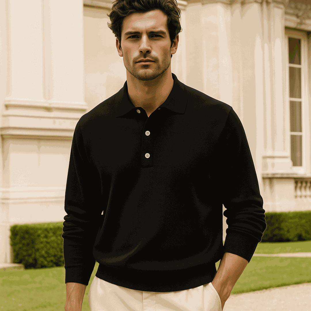 Heren top met klassieke kraag